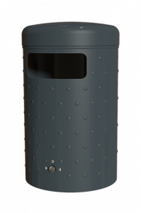 7022-20 Rund-Abfallbehälter mit Bodenentleerung in Noppenblech-Design